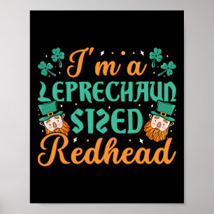 Affiche Saint-Patrick vintage drôle trèfle rousse mignonne