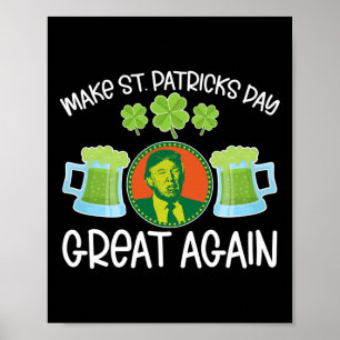 Affiche Saint Patrick's Day Drôle Graphique Irlandais Amér