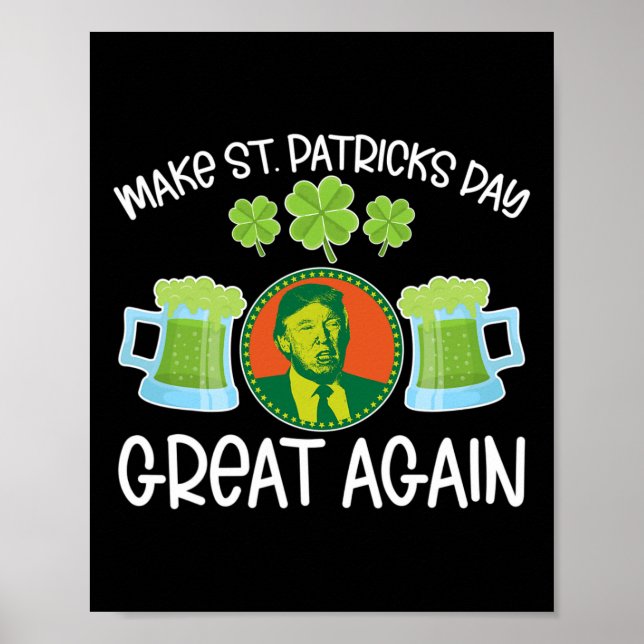 Affiche Saint Patrick's Day Drôle Graphique Irlandais Amér (Devant)