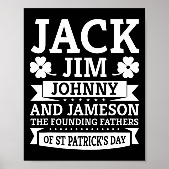 Affiche Saint Patricks Day Drôle Jack Jim Johnny Jameson F (Devant)