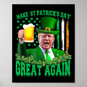 Affiche Saint Patrick's Day Great again Funny Trump 3