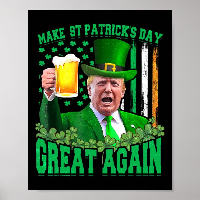 Affiche Saint Patrick's Day Great again Funny Trump 3 (Devant)