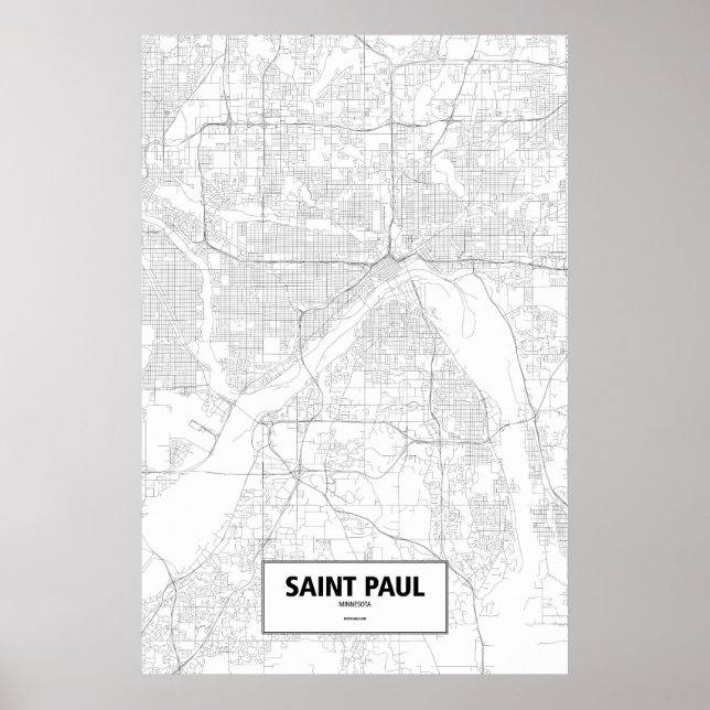 Affiche Saint Paul, Minnesota (noir sur blanc) (Devant)