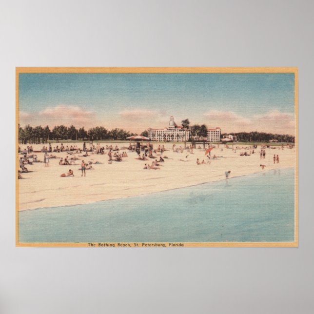 Affiche Saint-Pétersbourg, FL - Vue du front de mer (Devant)