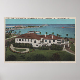 Affiche Saint-Pétersbourg, Floride - Aérien de Yacht