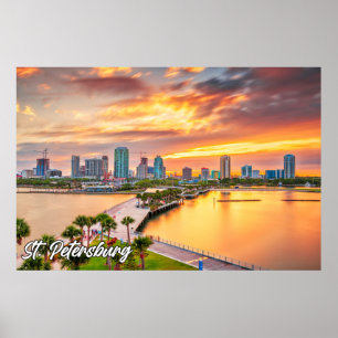 Affiche Saint-Pétersbourg, Floride, États-Unis
