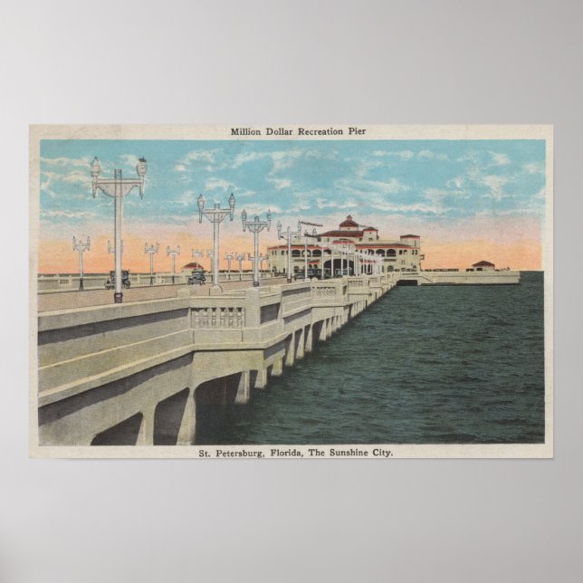 Affiche Saint-Pétersbourg, Floride - Vue de millions de do (Devant)