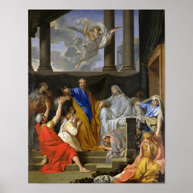 Affiche Saint Pierre ressuscitant la veuve Tabitha, 1652 (Devant)
