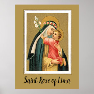 Affiche Saint Rose de Lima et le Christ Enfant (M 023)