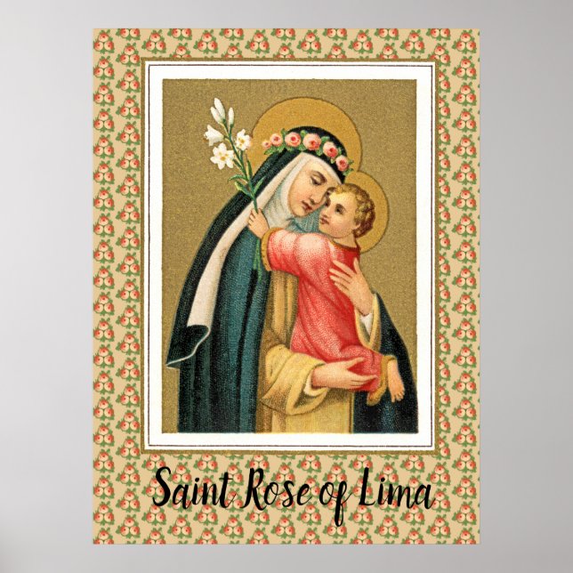 Affiche Saint Rose de Lima et le Christ Enfant (M 023) (Devant)