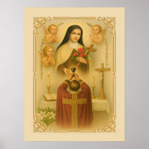 Affiche Saint Thérèse de Lisieux Prêtre catholique à la me