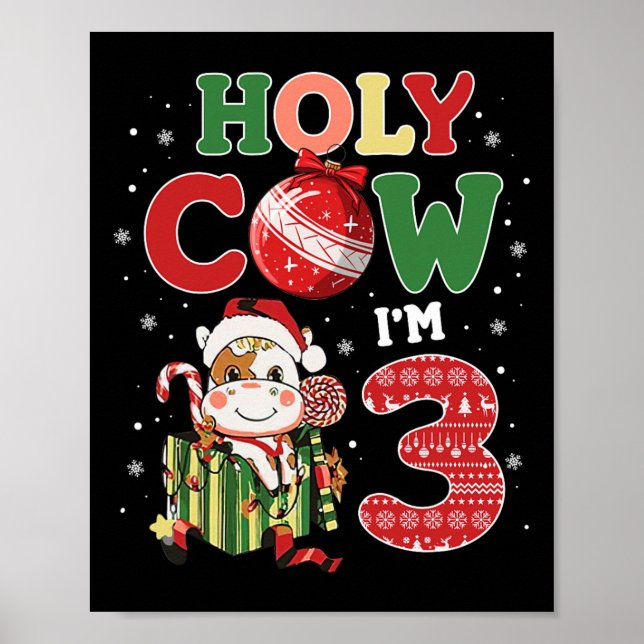 Affiche Saint Vache Je suis 3 Anniversaire Garçon 3e Vache (Devant)
