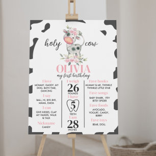 Affiche Saint Vache Je suis un premier anniversaire Jalon 