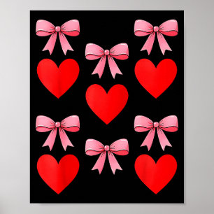 Affiche Saint-Valentin 2026 Cœurs Coquette Nœud Femme Fill