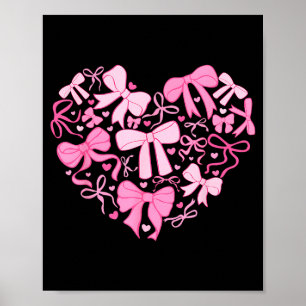 Affiche Saint-Valentin 2026 Cœurs Coquette Nœud Femmes Fil