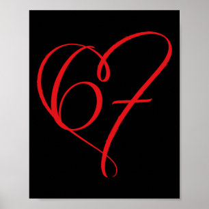 Affiche Saint-Valentin 67 Meme 67e Anniversaire 6 7 Valent