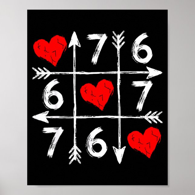 Affiche Saint-Valentin 67 Six Sept Mème Amour 6 7 Cœur (Devant)