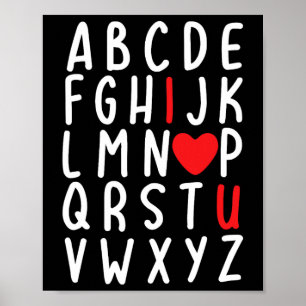 Affiche Saint Valentin Abc I Love You Heart Teacher Cadeau