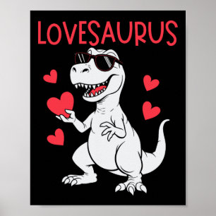 Affiche Saint-Valentin Amour Cœur Dinosaure Lovesaurus T-r