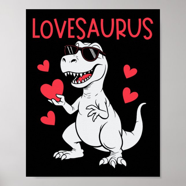 Affiche Saint-Valentin Amour Cœur Dinosaure Lovesaurus T-r (Devant)