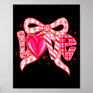 Affiche Saint-Valentin Amour Drôle Coquette Nœud À Carreau
