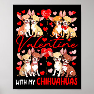 Affiche Saint-Valentin avec mon couple de Chihuahuas Costu