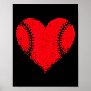 Affiche Saint Valentin Baseball Coeur Sport Garçons Ados G