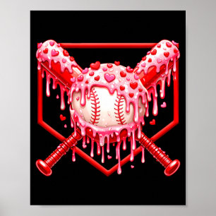 Affiche Saint-Valentin Baseball Garçons Crème Glacée Goutt