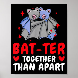 Affiche Saint-Valentin Câlins Mignons Chauves-Souris Coupl