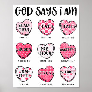 Affiche Saint-Valentin chrétien Dieu dit Versets bibliques