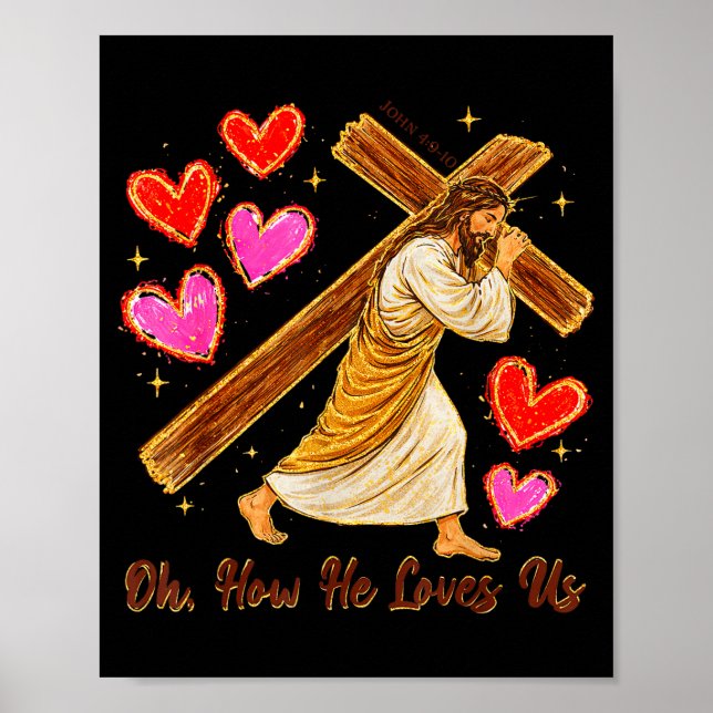 Affiche Saint-Valentin chrétien jésus dieu amant comment i (Devant)