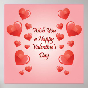 Affiche Saint Valentin citation d'amour avec les coeurs