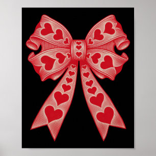 Affiche Saint-Valentin Cœur Coquette Nœud Rétro Saint-Vale