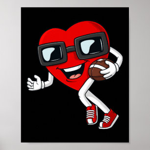 Affiche Saint Valentin Coeur Courir Avec Un Garçon De Foot