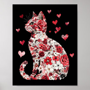 Affiche Saint-Valentin Coeur de chat - Bonne Saint-Valenti