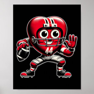 Affiche Saint Valentin Coeur Rétro Football Quarterck