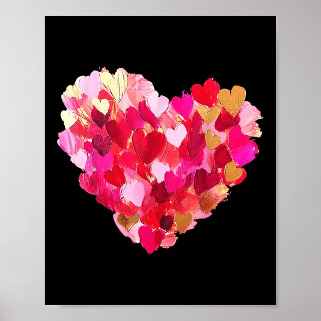 Affiche Saint-Valentin Coeurs Bruxelles peinture à l'huile (Devant)
