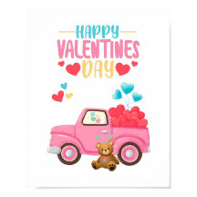 Saint Valentin Coeurs mignons Camion rose Teddy Be