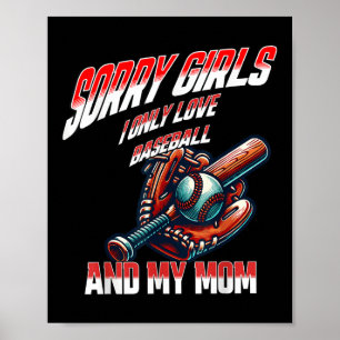 Affiche Saint Valentin Désolé Filles Baseball Maman Amants