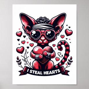 Affiche Saint Valentin Devon Rex Cat I Steal Hearts