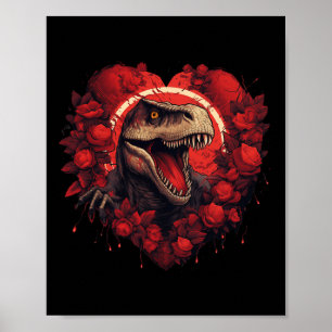Affiche Saint-Valentin dinosaure pour hommes et femmes Din