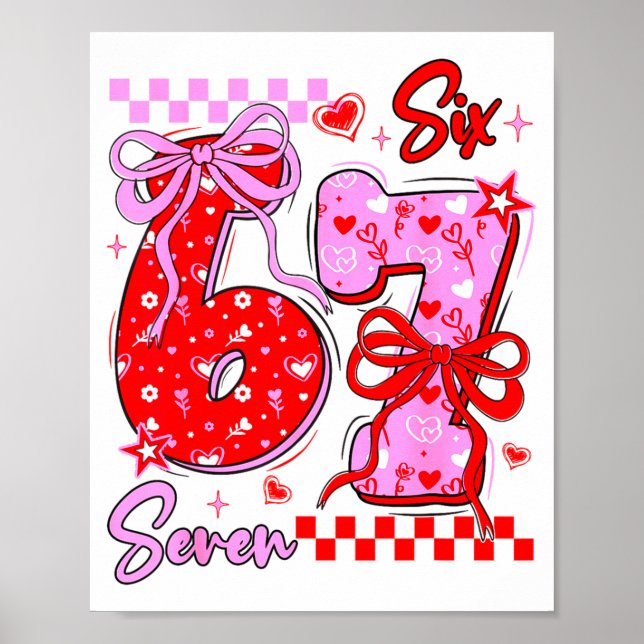 Affiche Saint-Valentin drôle 67 Mème 6 7 Nœud de la Saint- (Devant)