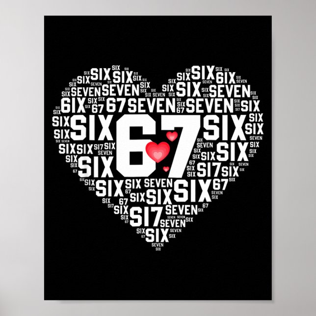 Affiche Saint-Valentin Drôle 67 Meme Six Sept 6 7 Valent (Devant)