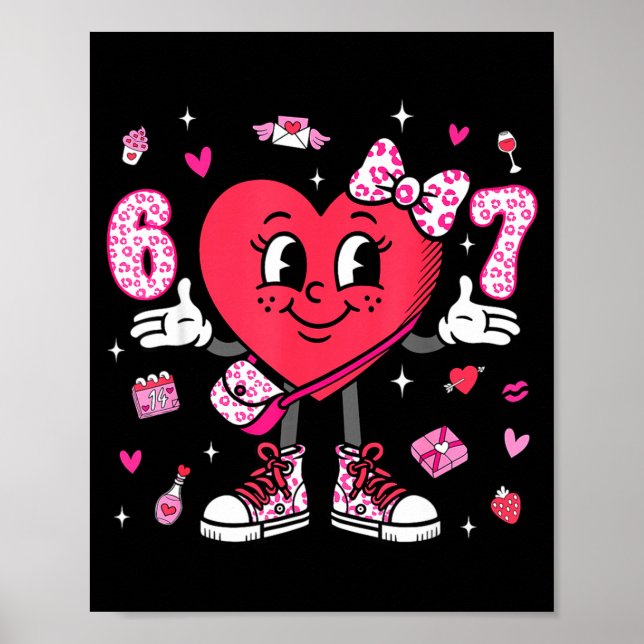 Affiche Saint-Valentin Drôle 67 Meme Six Sept 6 7 Valent (Devant)