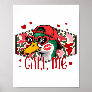 Affiche Saint Valentin drôle Appelez-moi Chasse aux Canard