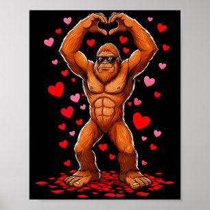 Affiche Saint-Valentin drôle Bigfoot Cœur Célibataires Sas