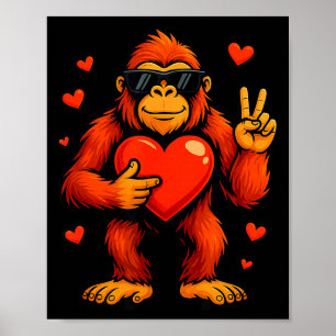 Affiche Saint Valentin drôle Bigfoot Cœur Célibataires Sas