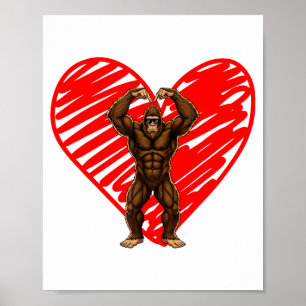 Affiche Saint-Valentin drôle Bigfoot Lunettes de soleil Da