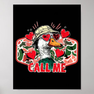 Affiche Saint Valentin drôle de chasse aux canards camoufl
