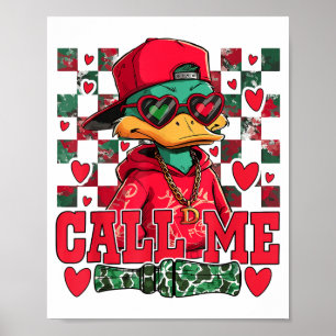 Affiche Saint Valentin drôle garçon chasse au canard Appel